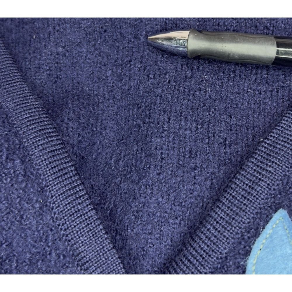 Classic Elements Wool Sweater Vest XL Blue Floral Appliqué Cottagecore - Picture 8 of 9